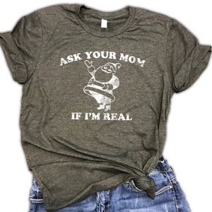 Ask Your Mom If I'm Real Funny Santa Unisex Tee